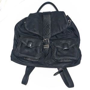 Cole Haan black nylon leather backpack bag purse